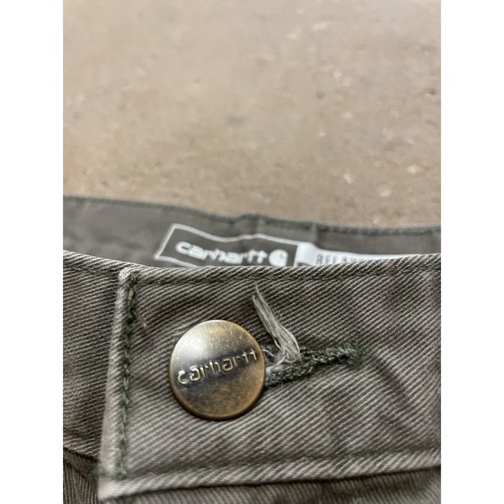 Carhartt Pants Mens 31x32 Gray Relaxed Fit Canvas Carpenter Work B324‎ DFE